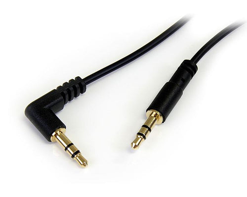 StarTech.com 1 ft Slim 3.5mm to Right Angle Stereo Audio Cable - M/M StarTech.com 1 ft Slim 3.5mm to Right Angle Stereo Audio Cable - M/M